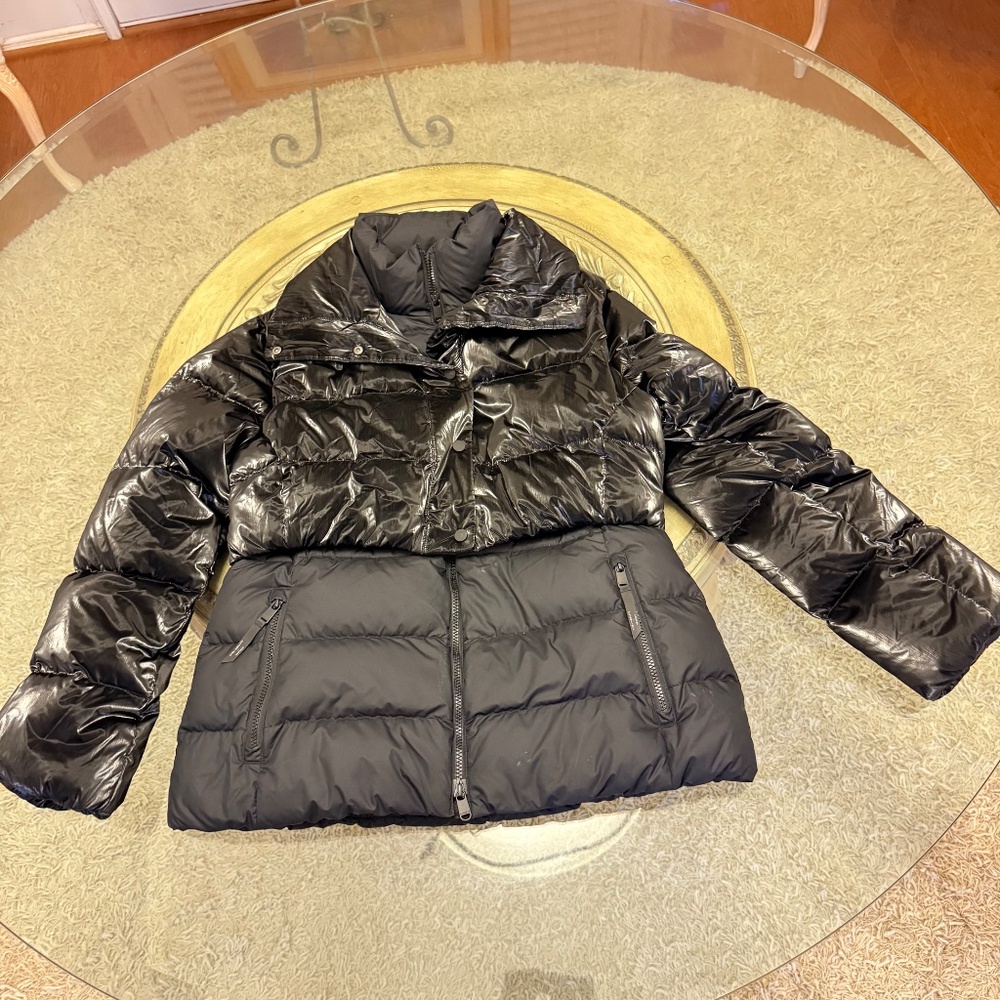 Athleta X Allyson Felix Womens Black Down LEGEND DOWNTOWN METALLIC JACKET Medium - Picture 7 of 15